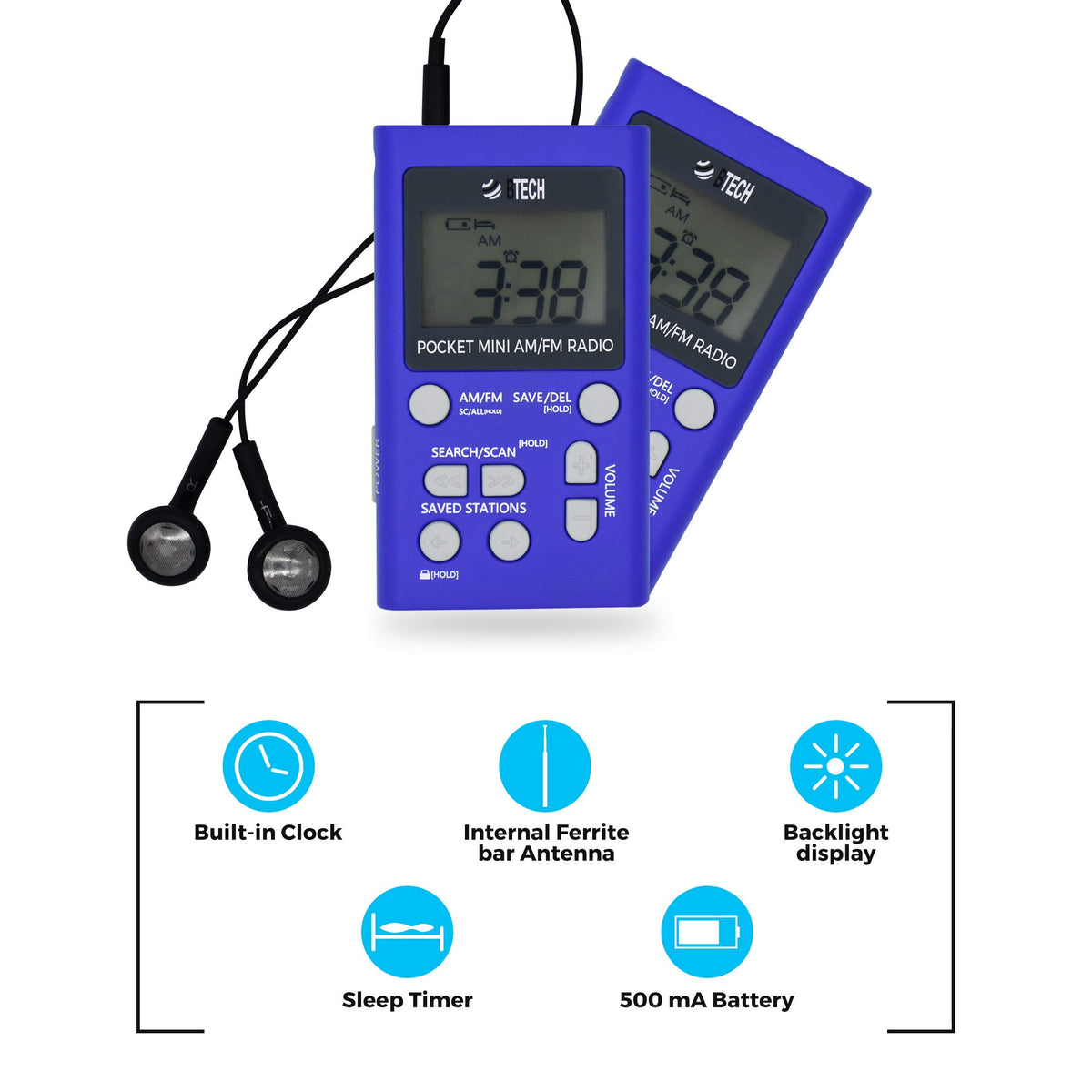 BTECH MPR-AF1 display with clock and station presets