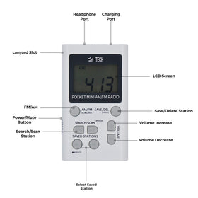 BTECH MPR-AF1 LCD display shows AM/FM station clearly.
