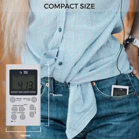 BTECH MPR-AF1 pocket radio side profile highlighting compact size.