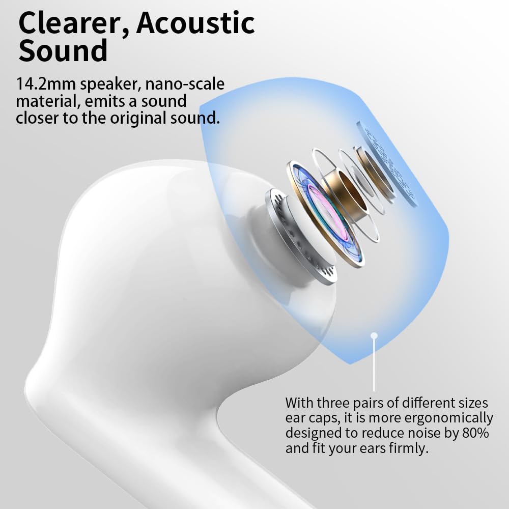 Btootos earbud close-up showing driver detail for richer stereo sound