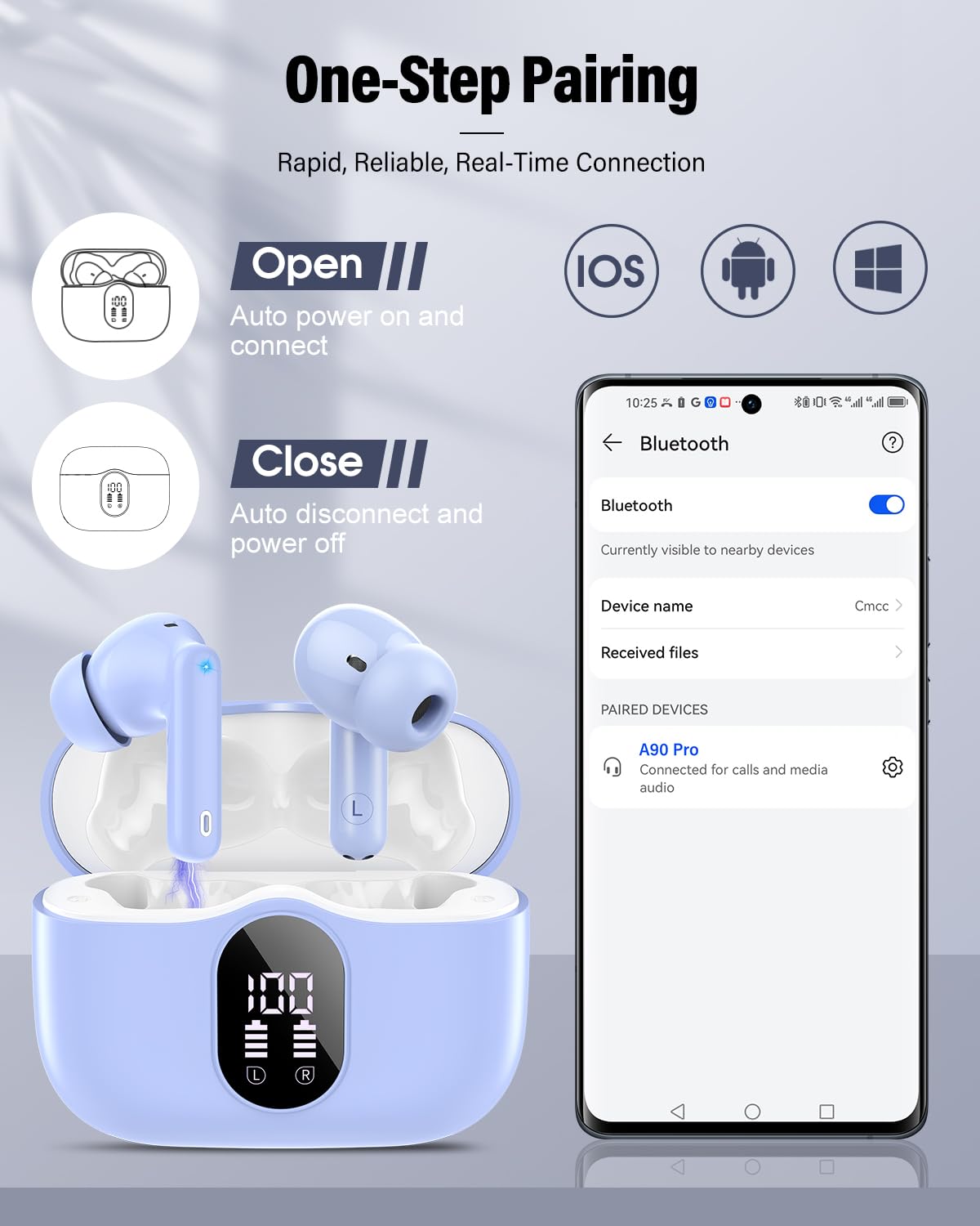 Btootos earbud in hand size comparison showing compact design and pocketable convenience