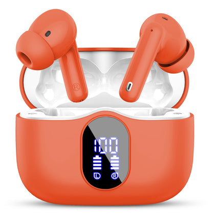 Btootos front view of earbuds and case showing compact design and quick access