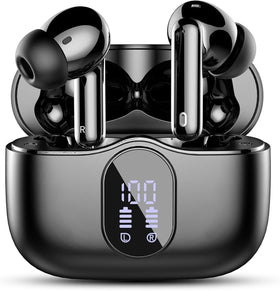 Btootos front packaging showing earbuds and case, highlights portability