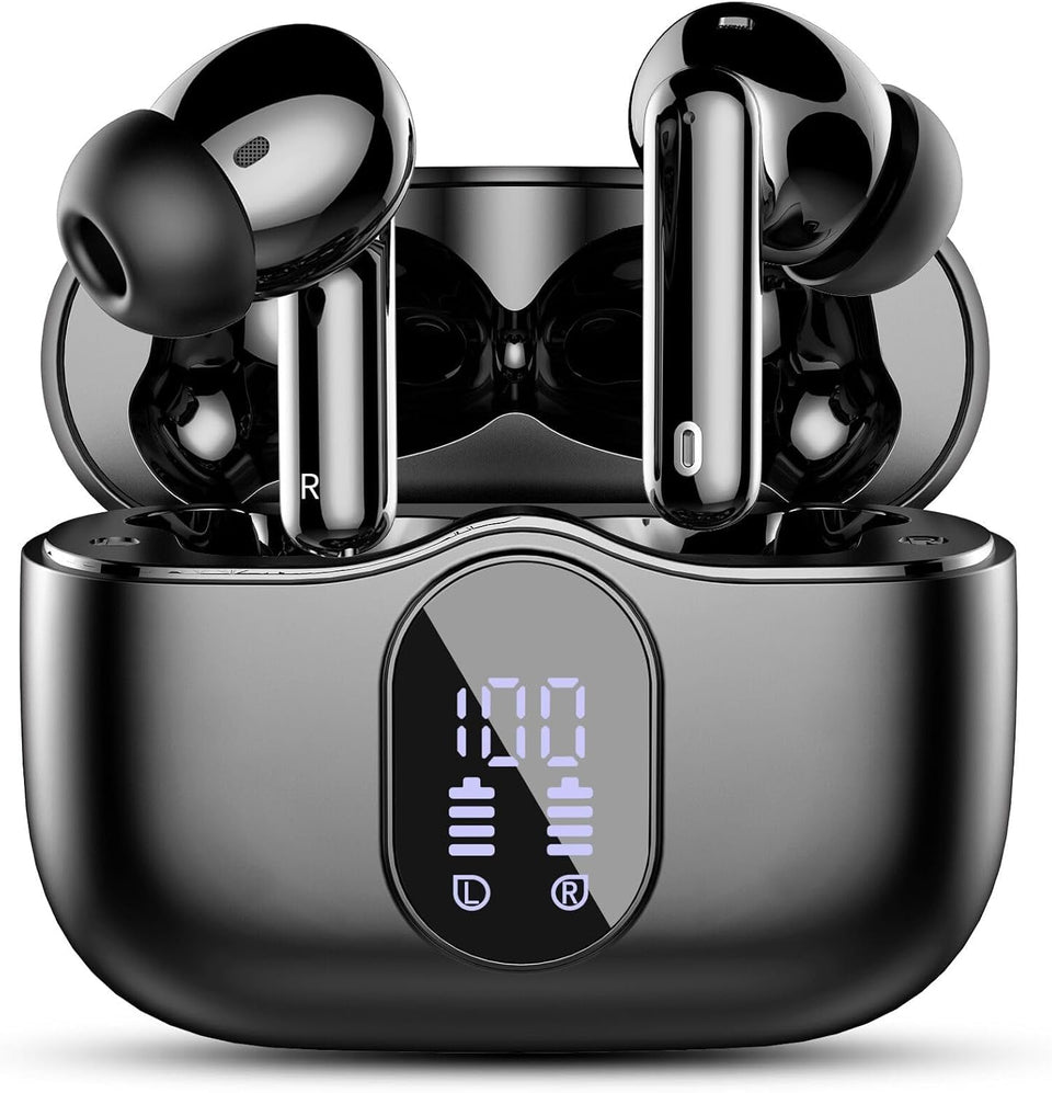 Btootos front packaging showing earbuds and case, highlights portability