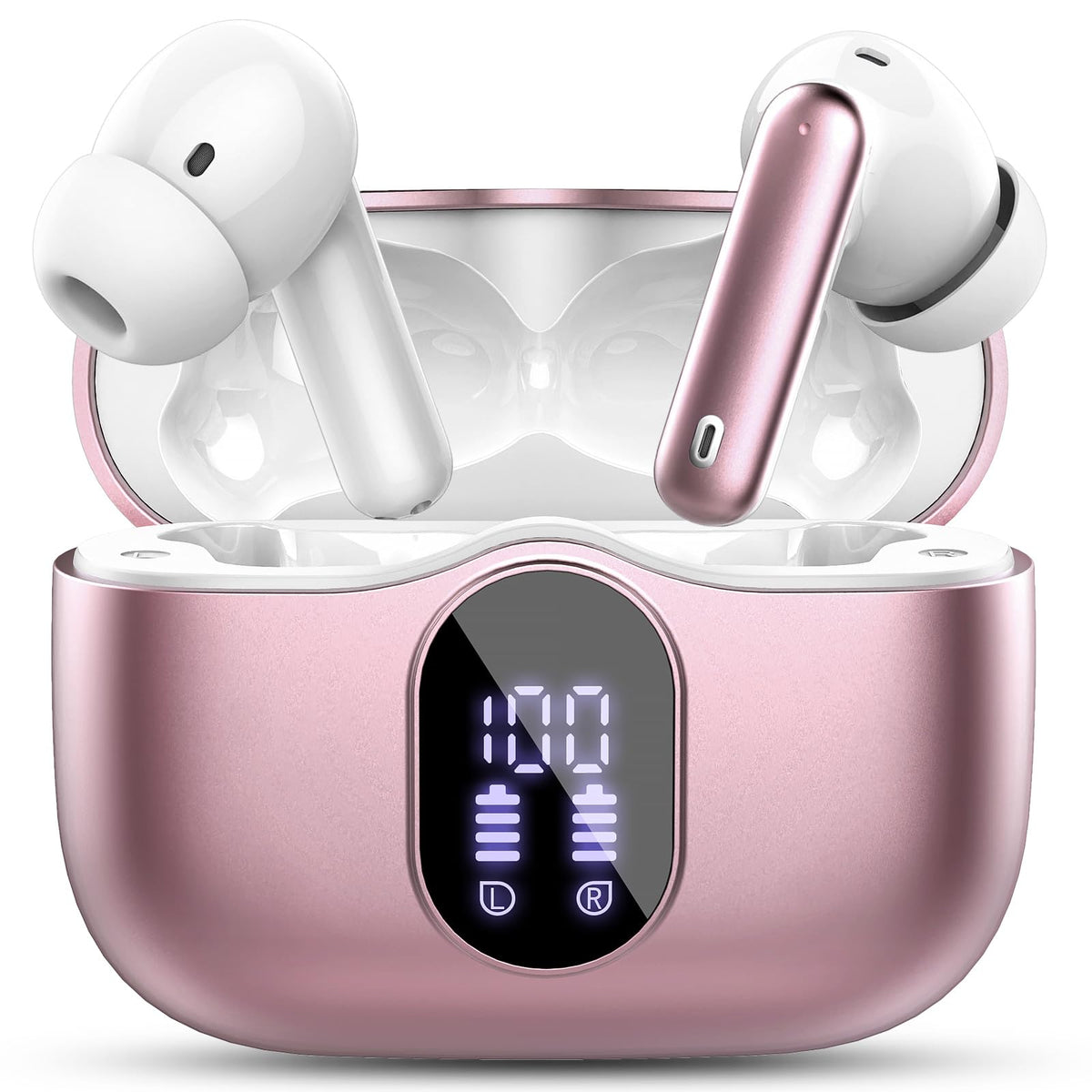 btootos front packaging and rose gold case showing sleek design and portability