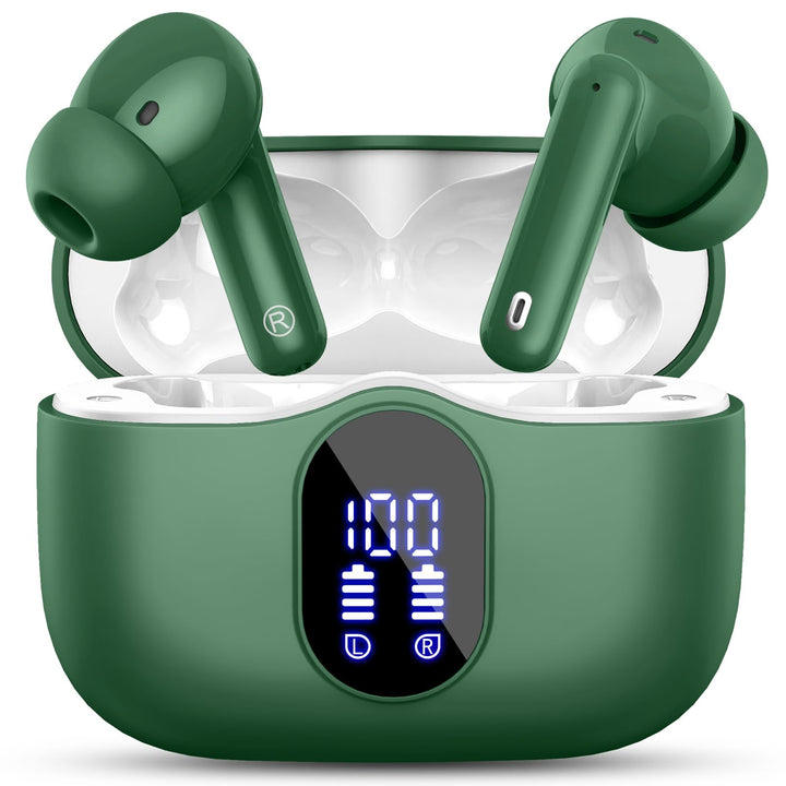 Btootos front packaging view showing earbuds and case, highlighting compact portability