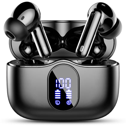 Btootos front packaging showing earbuds and case, highlights features