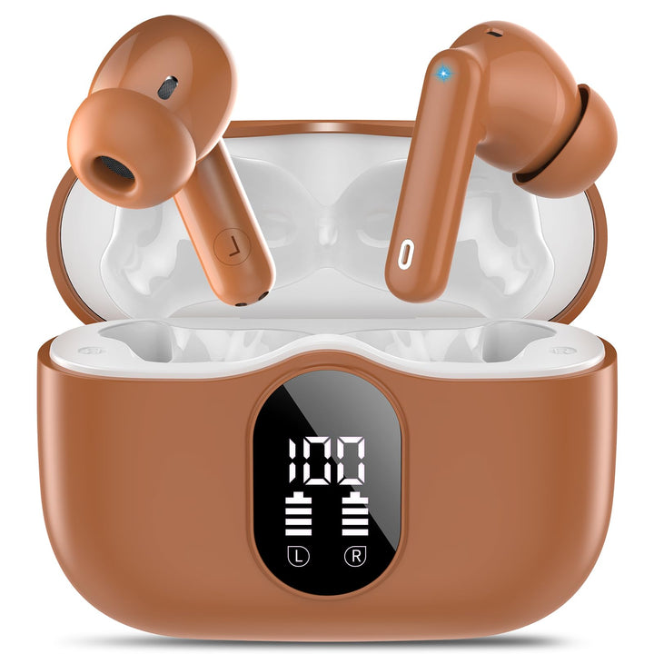 Btootos front view with charging case open showing earbuds and quick access benefit