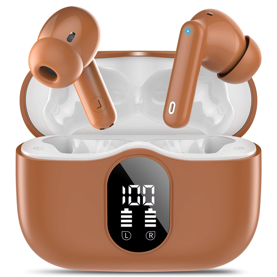 Btootos front view with charging case open showing earbuds and quick access benefit