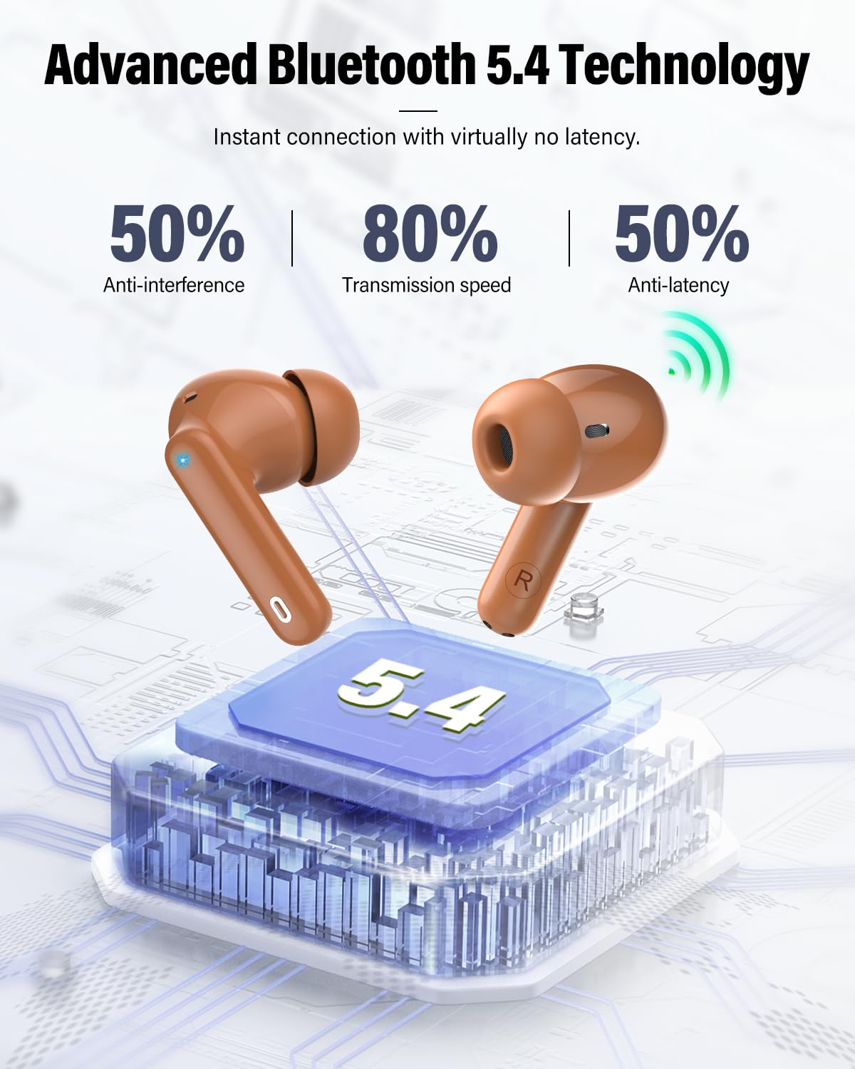 Btootos earbuds worn while running outdoors showing secure fit and sweat resistance