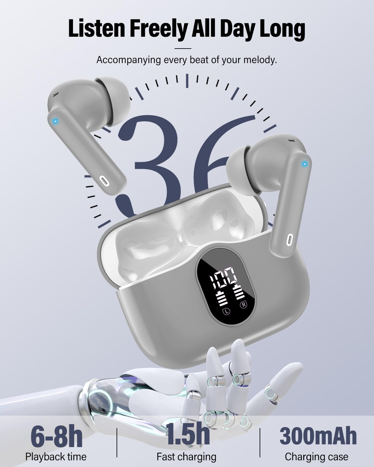 Btootos earbuds worn while running showcasing secure fit and workout readiness