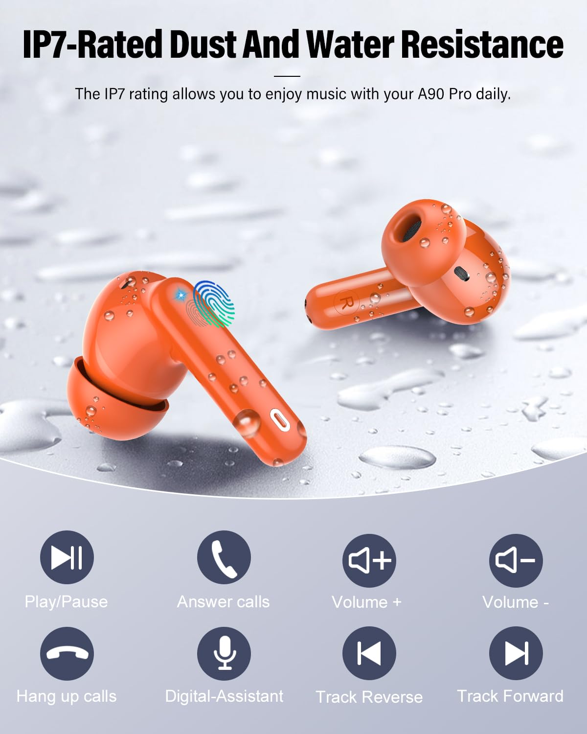 Btootos earbuds and case beside a coin showing compact size and true wireless scale