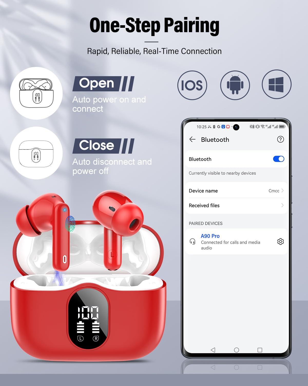 Btootos USB-C charging port view showing fast stable charging
