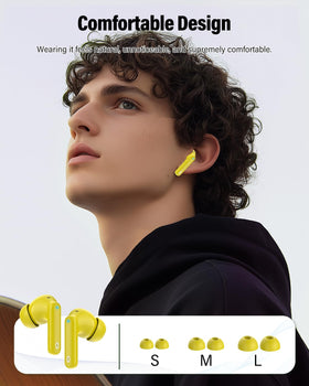Btootos earbuds with water splash illustrating IP7 protection during exercise