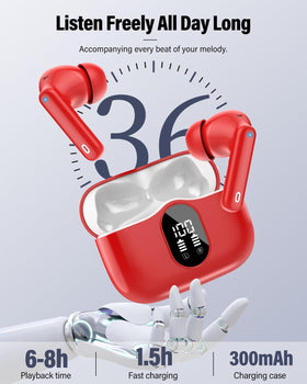 Btootos earbuds with water splashes demonstrating IP7 protection