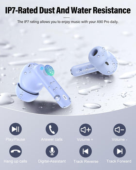 Btootos earbuds during outdoor workout showing IP7 water resistance and sweat protection