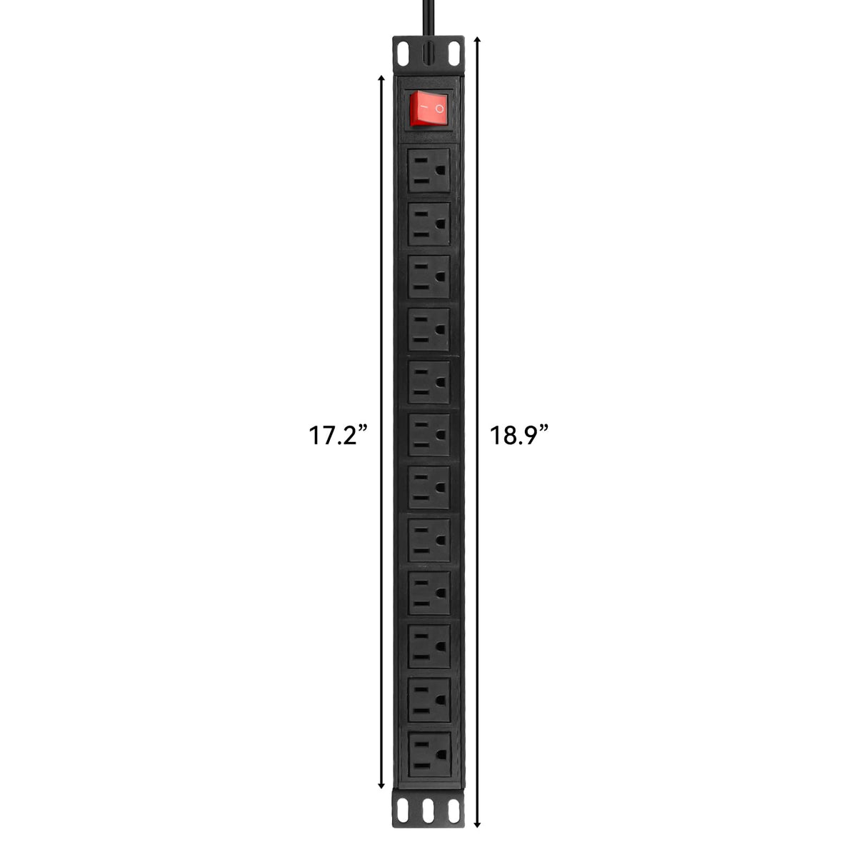 BTU 19-inch rack-compatible PDU for clean, professional setups.