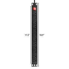 BTU 19-inch rack-compatible PDU for clean, professional setups.