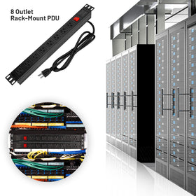 BTU six-foot cord and plug showing reach benefit for movable racks