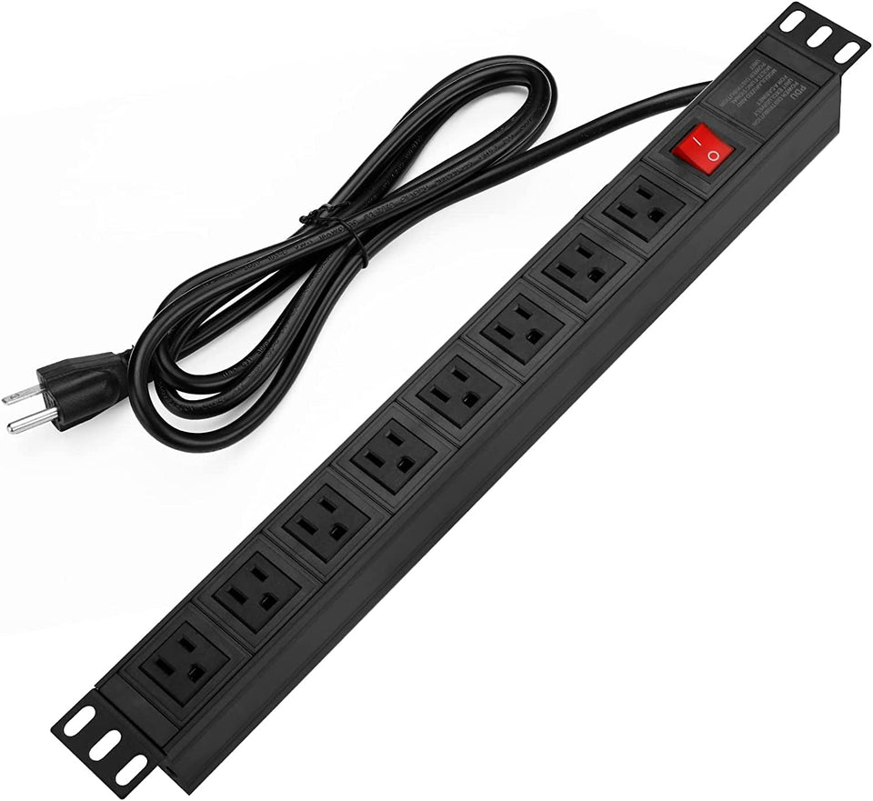 BTU front panel showing eight wide-spaced outlets for easy plug access and neat rack power