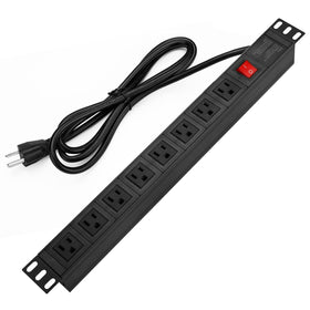 BTU front view of rack-mount power strip showing neat outlet layout and organized power