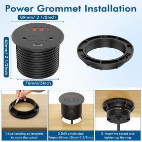 BTU underside installation photo showing threaded ring securing grommet for a robust fit