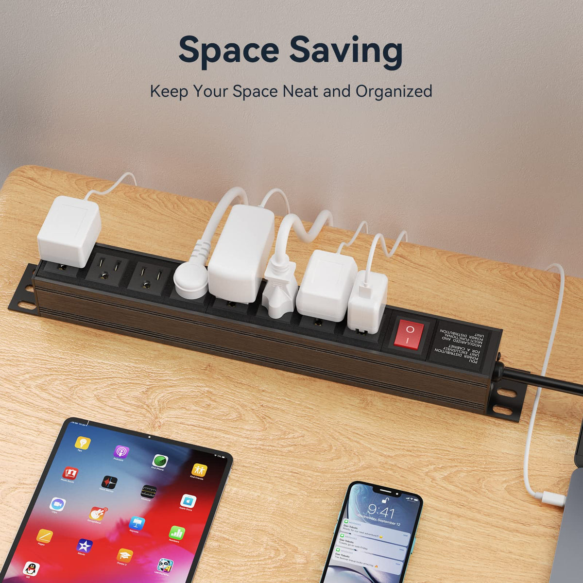 BTU mounted on garage wall to save space and organize tools efficiently