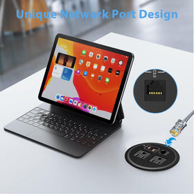 BTU top view displaying AC, USB-A and PD 20W USB-C ports for fast charging