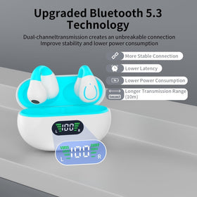 BUABMEQ LED display charging case shows battery level at a glance.