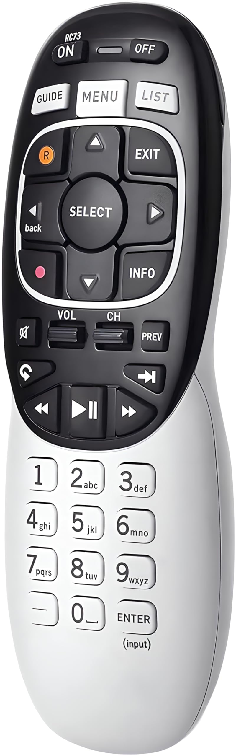 BUCK TAPE AS TOUGH AS A BUCK front view of remote showing layout and easy navigation benefit