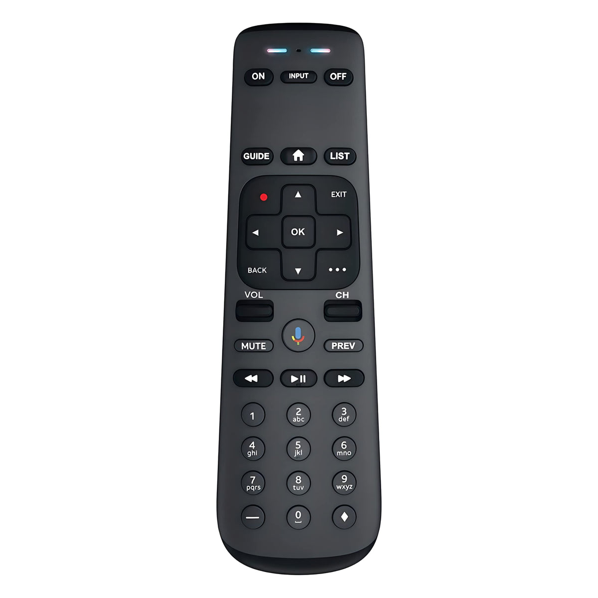 BUCK TAPE front view of RC82V remote showing full control layout and quick access