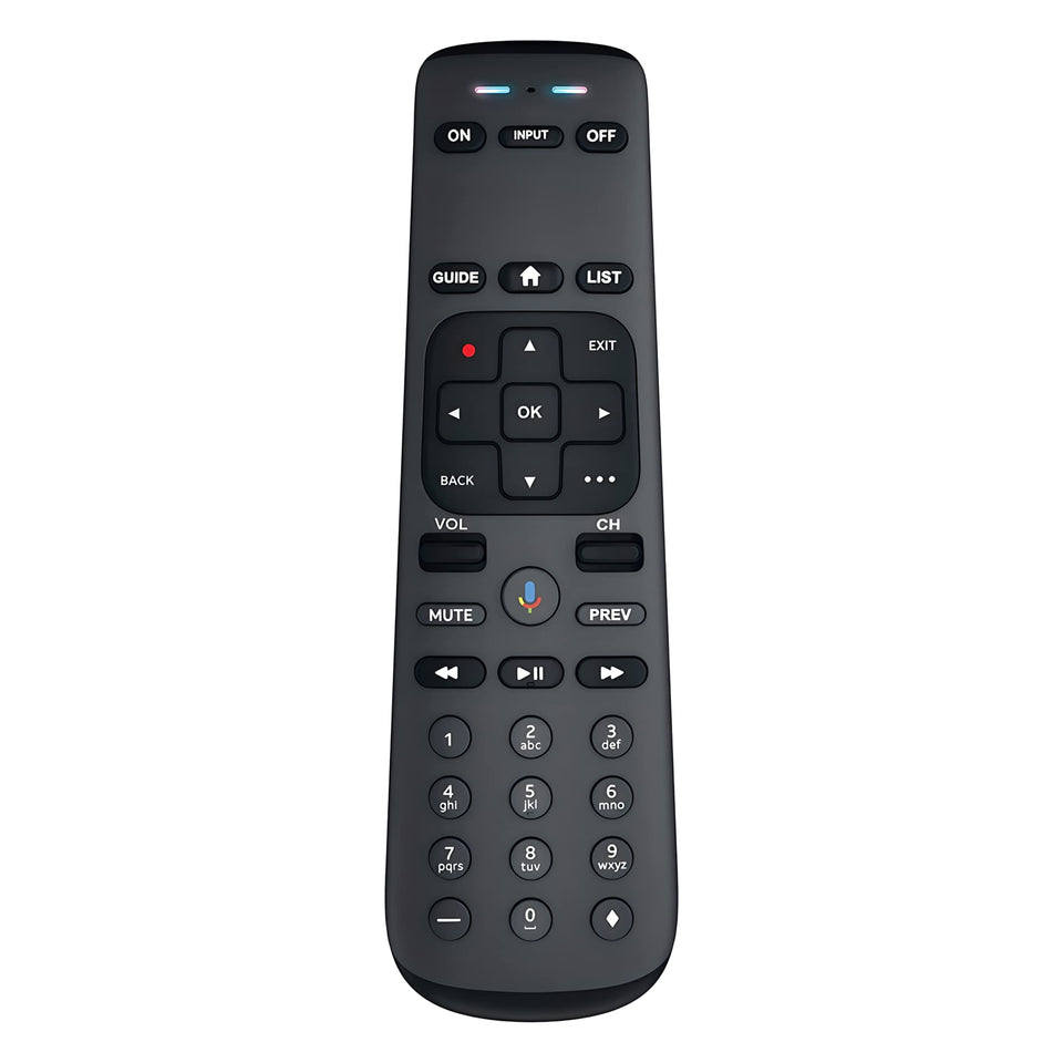 BUCK TAPE front view of RC82V remote showing full control layout and quick access