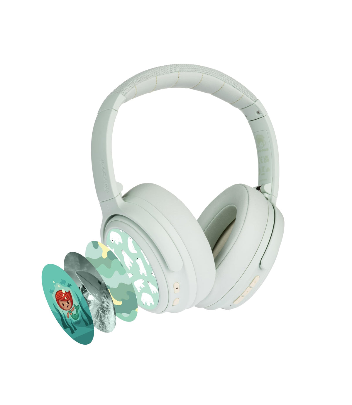 BuddyPhones CosmosFun ANC headphones for kids with travel-friendly folding design