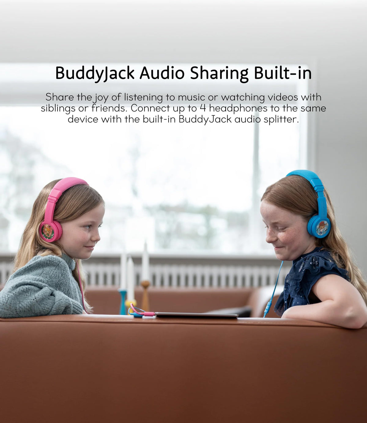 BuddyPhones Explore Plus with in-line mic cable for easy calls and sharing