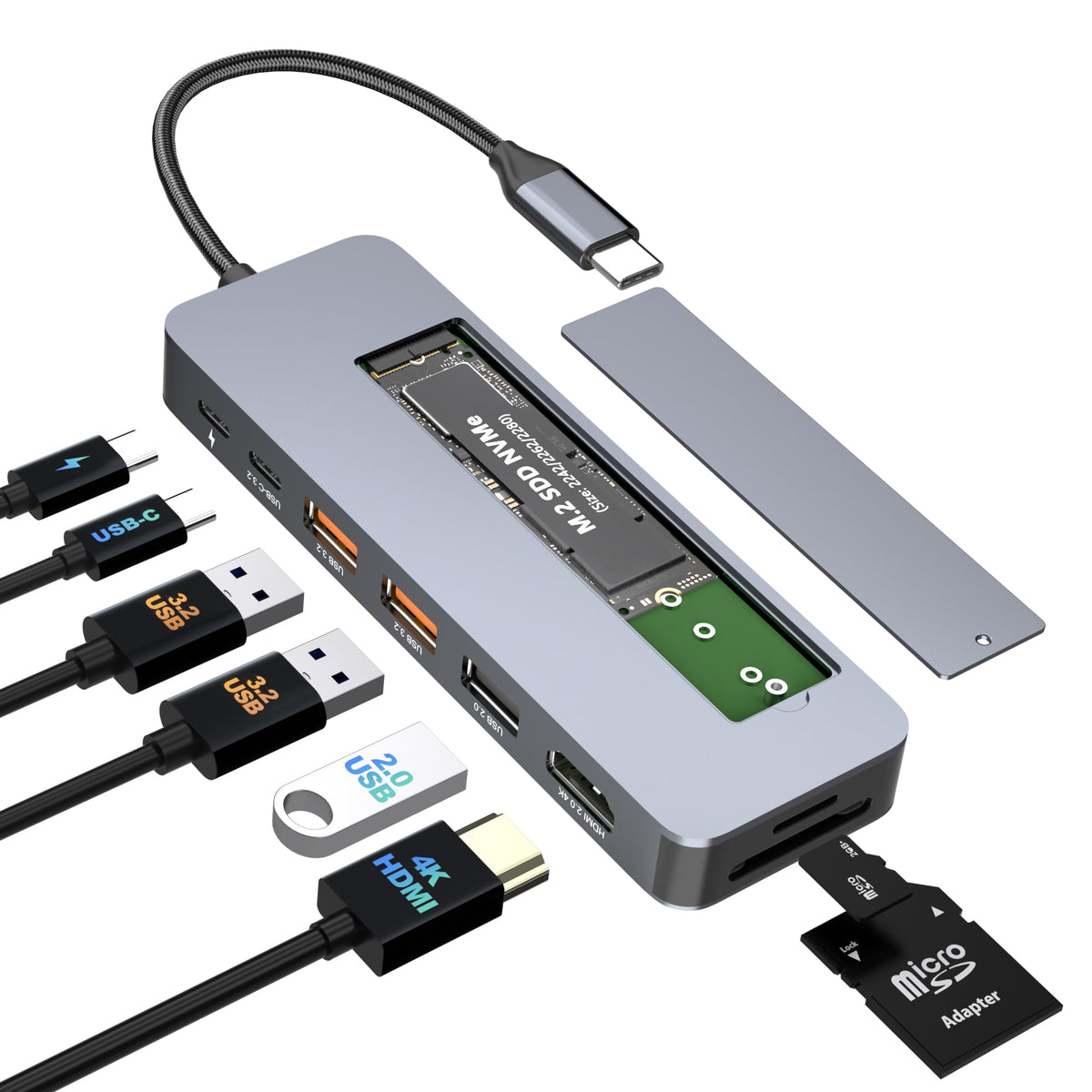 Buerlaseul USB-C dock with NVMe enclosure for fast SSD setup and data transfer.