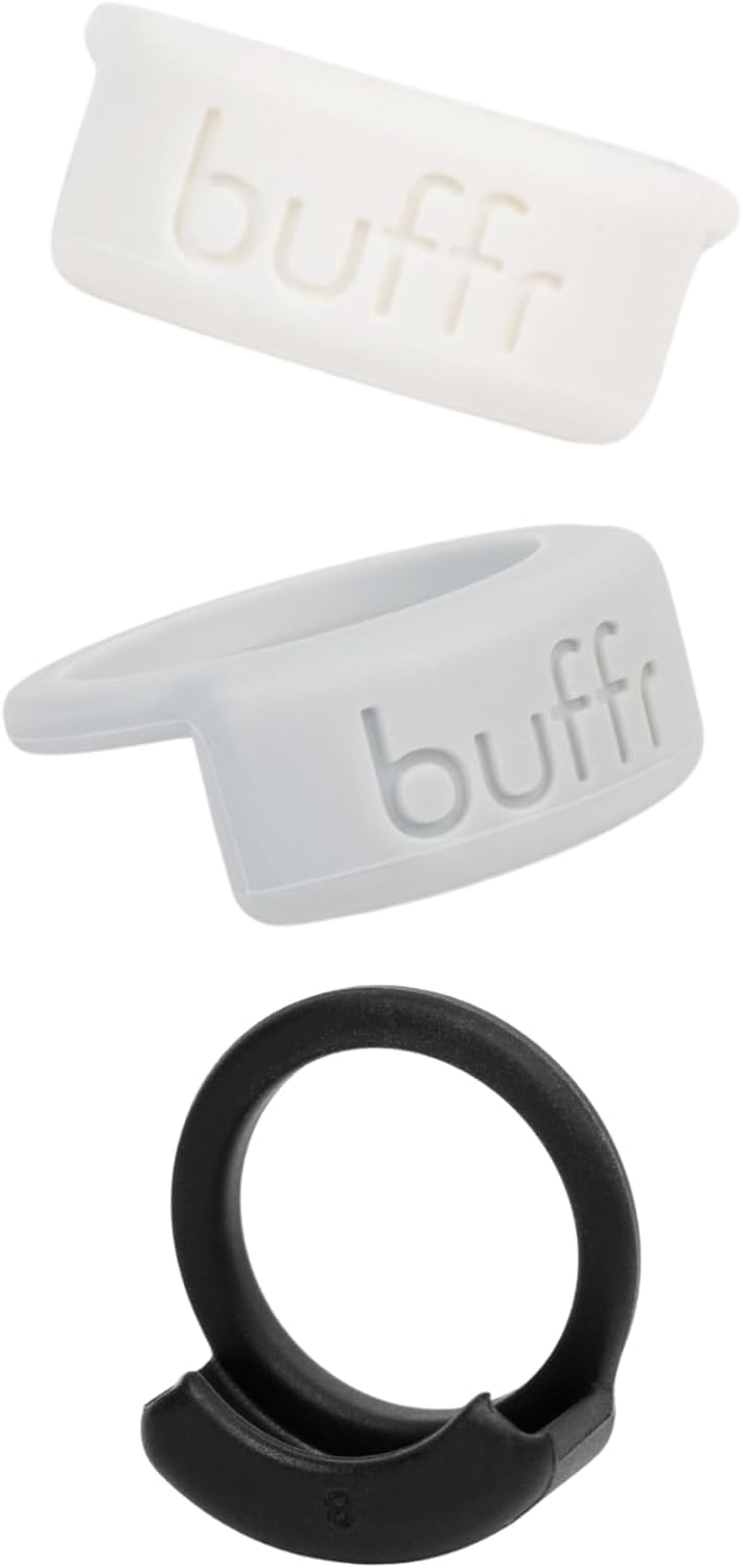 BUFFR front pack size 9 showing three neutral ring covers and compatibility info
