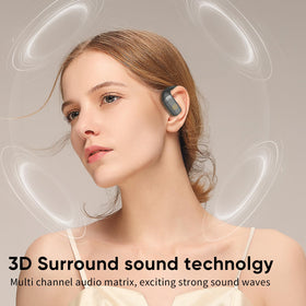 BUGANI earbuds with water splashes showing IPX5 protection against sweat