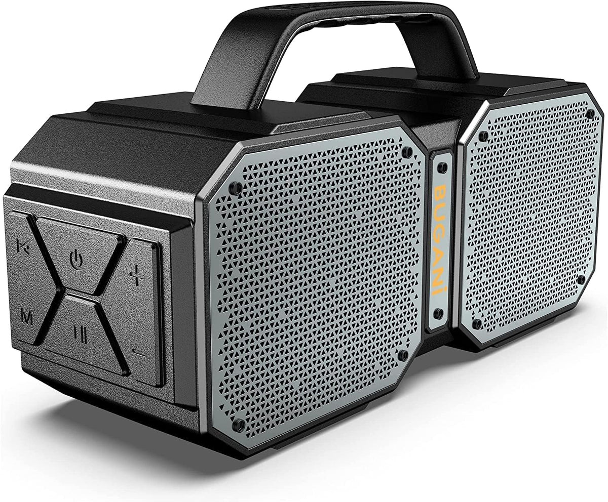 BUGANI Shock front view showing speakers and sturdy grill for powerful sound