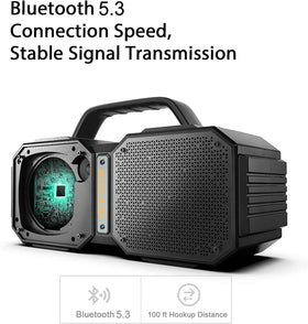 BUGANI Shock held in hand to show compact size and portable convenience