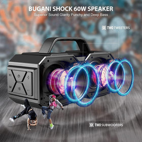 BUGANI Shock side ports with USB and AUX access for flexible connectivity