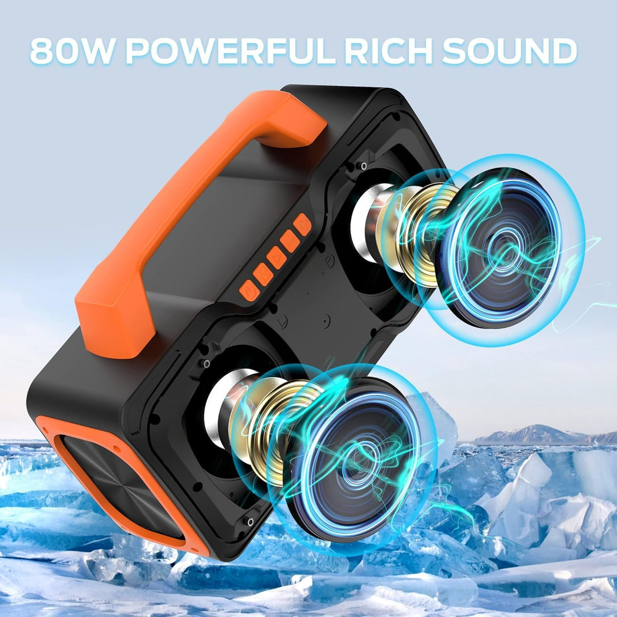 BUGANI speaker with handle design for easy outdoor transport