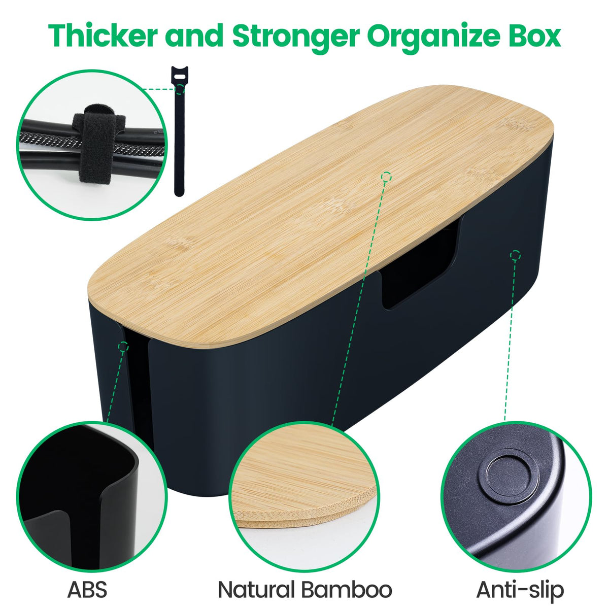Bukuwa ventilated wire box with three slots for airflow and safety.