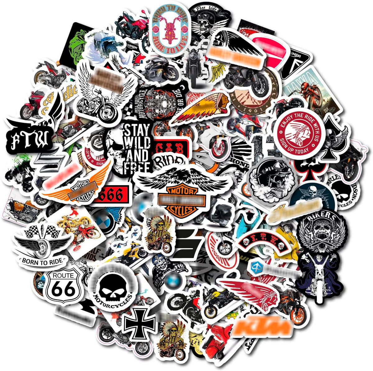 BulbaCraft motorcycle sticker sheet with vibrant decals for bikes and gear.