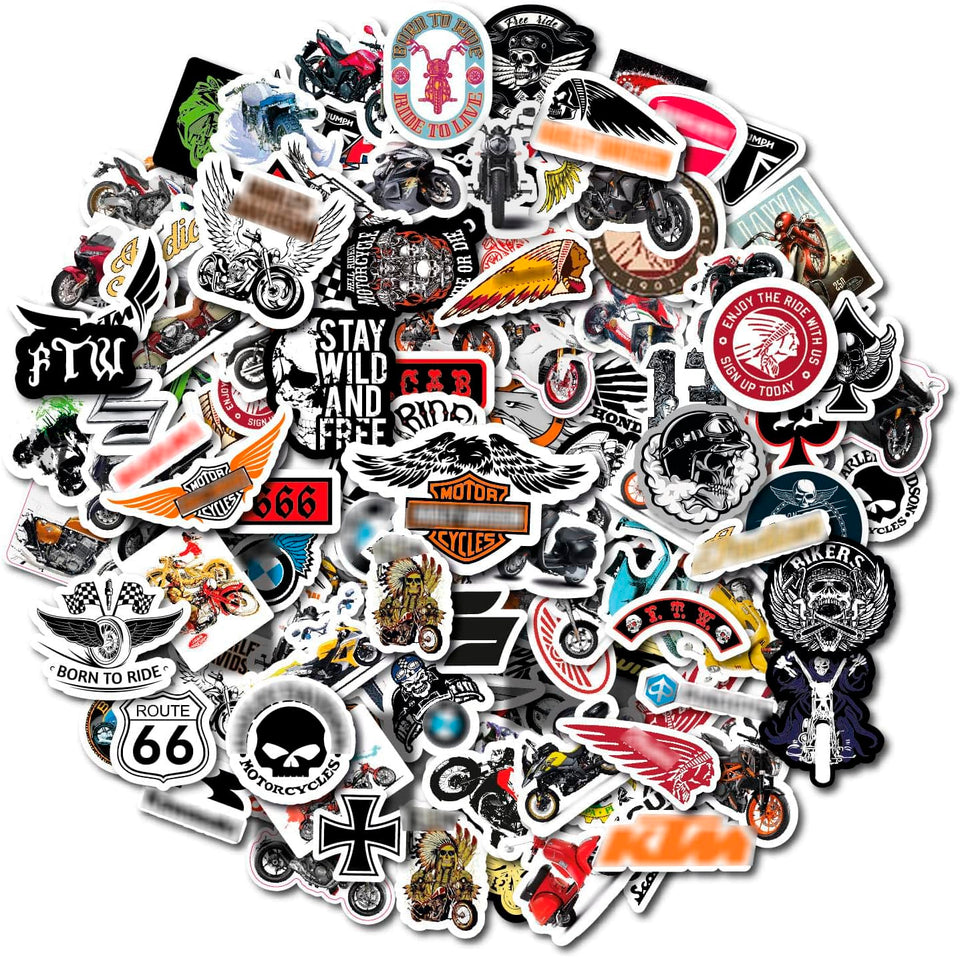 BulbaCraft motorcycle sticker sheet with vibrant decals for bikes and gear.