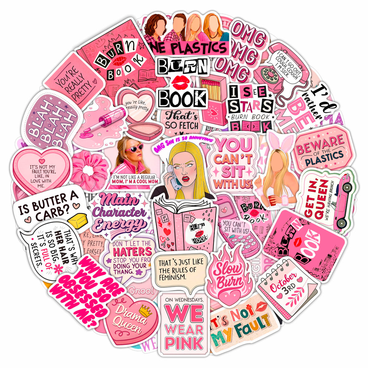BulbaCraft Burn Book stickers on laptop for quick personalization and durability.