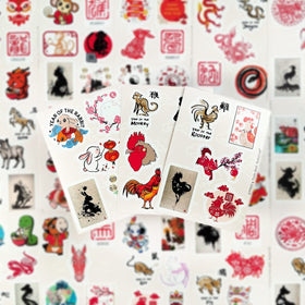 BulbaCraft zodiac stickers on a notebook, bright zodiac imagery for journaling.