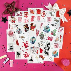 BulbaCraft Chinese zodiac stickers on luggage, easy to spot and year-round flair.
