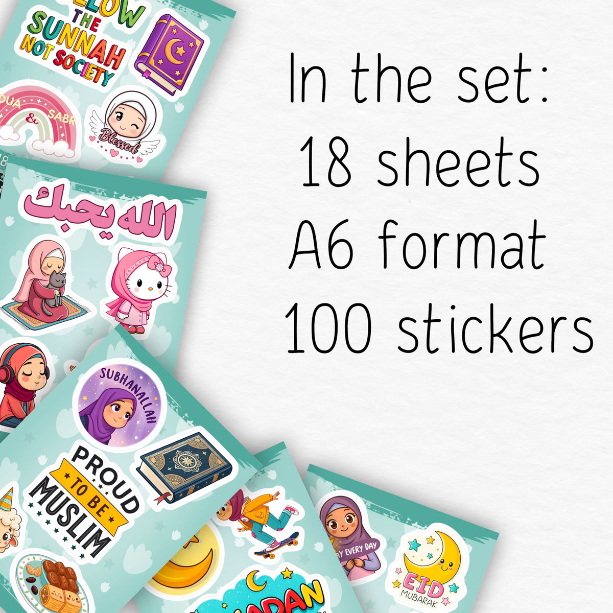 BulbaCraft Islamic stickers for laptop with strong adhesion and fade-resistant color.