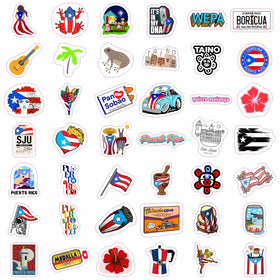 BulbaCraft phone stickers decorate devices with bold Puerto Rico themes.