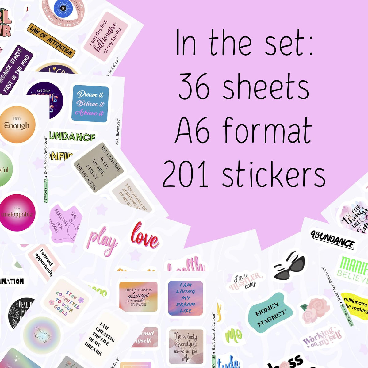 BulbaCraft vision board sticker sheets keep designs intact for durability.